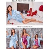 Ekouaer Women’s Satin Robe Kimono Bathrobe Short Ruffle Sleeve Silk Robes | Silky Soft Robes, Summer Lightweight Bath Robe, Ruffle 3/4 Sleeve Sleepwear, Short Bride Robe, Bridal Robe, Bridesmaid Robes(Light Blue)