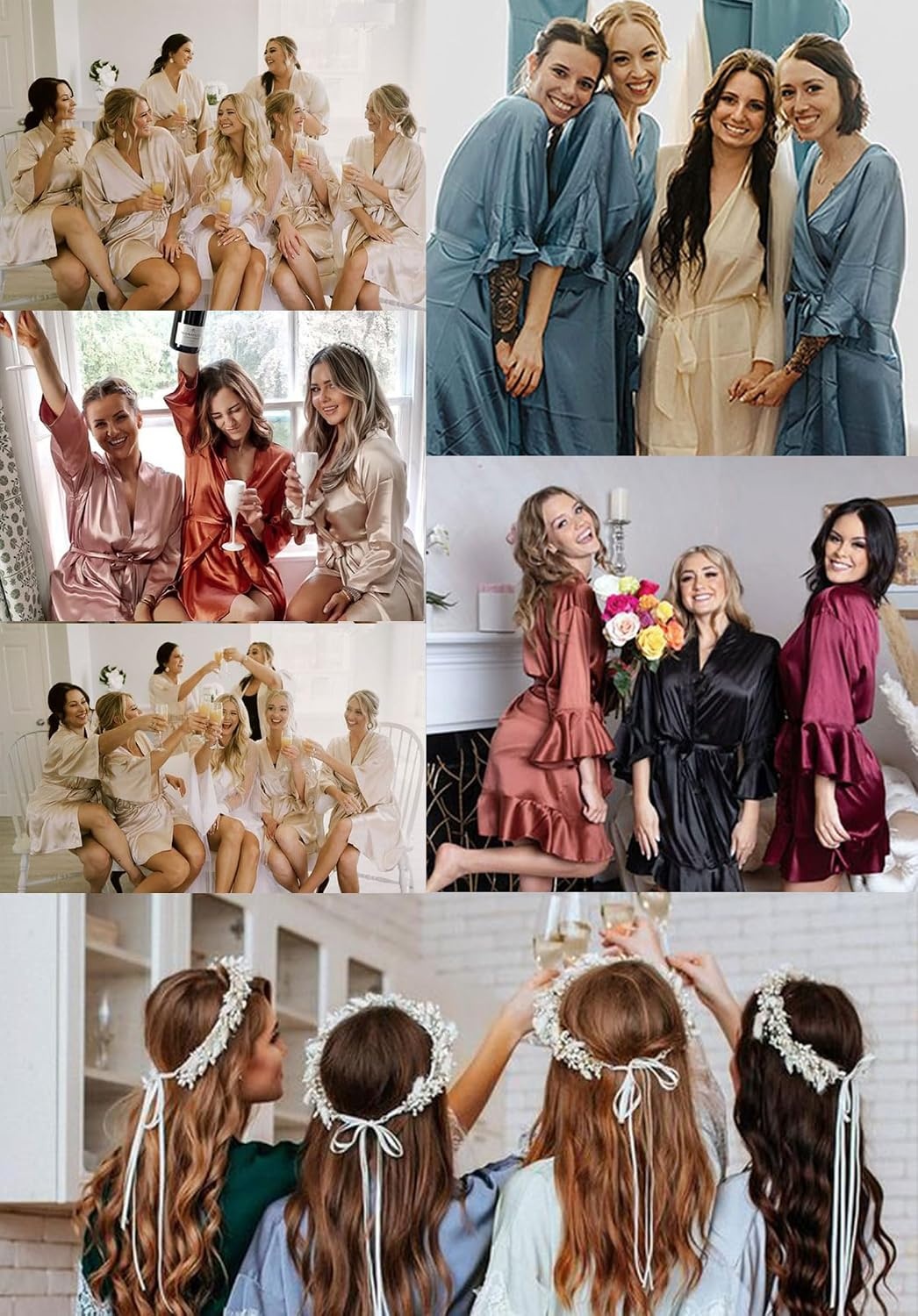 image:imageEkouaer Womens Silk Robe Short Satin Kimono Bathrobe Bridesmaid Sleepwear Half Sleeve Ruffle Comfy Wedding Party Dressing Gown TabovekneelengthPink Leopard Print