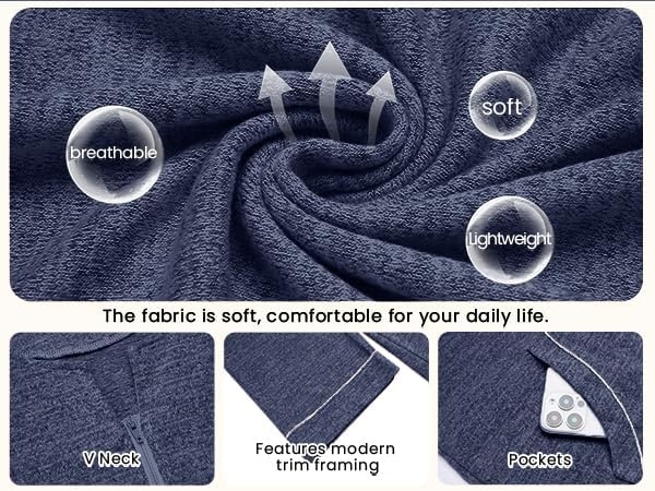 image:imageEkouaer Zipper Robes for Women 34 Sleeve Bathrobe Lightweight House Coats ZipfrontTwo PocketsLong LengthContrast Piping Mumu Duster Moo Moo Nightgown Lounge RobeNavy Blue