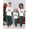 Ekouaer Family Christmas Pajamas Matching Sets with Print Tops and Pants(Green Letter)