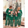 Ekouaer Family Christmas Pajamas Matching Sets with Print Tops and Pants(Green- White Santa)