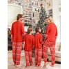 Ekouaer Family Christmas Pajamas Matching Sets with Print Tops and Pants(Red- Elk Head)