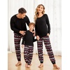 Ekouaer Family Matching Pajamas Christmas Sleepwear Long Sleeve Sleep Pjs | Matching PJs with Classic Scoop Neck,Soft Family Loungewear Set with Plaid Pants,Christmas Holiday for Casual Daily Wear(Black With Christmas Tree)