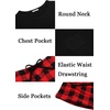 Ekouaer Family Matching Pajamas Christmas Sleepwear Long Sleeve Sleep Pjs | Matching PJs with Classic Scoop Neck,Soft Family Loungewear Set with Plaid Pants,Christmas Holiday for Casual Daily Wear(Black)