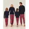 Ekouaer Family Matching Pajamas Christmas Sleepwear Long Sleeve Sleep Pjs | Matching PJs with Classic Scoop Neck,Soft Family Loungewear Set with Plaid Pants,Christmas Holiday for Casual Daily Wear(Christmas Plaid)