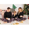 Ekouaer Family Matching Pajamas Christmas Sleepwear Long Sleeve Sleep Pjs | Matching PJs with Classic Scoop Neck,Soft Family Loungewear Set with Plaid Pants,Christmas Holiday for Casual Daily Wear(Black With Christmas Tree)