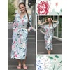 Ekouaer Robes for Women Long Knit Bathrobe Soft 3/4 Sleeves Kimono Robe | V Neck, Pockets, Calf Length, Lightweight Material, Tie(Green Floral)