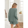 Ekouaer Women’s Pajama Sets Long Sleeve Top & Shorts Matching Lounge Set | Fall Outfits, 2026 2 Piece Loungewear, Stretchy Ribbed Fuzzy Sleepwear, Suitable Cozy Home Wear, Travel, Vacation, Airport(Green Christmas)