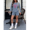 Ekouaer Women’s Pajama Sets Long Sleeve Top & Shorts Matching Lounge Set | Fall Outfits, 2026 2 Piece Loungewear, Stretchy Ribbed Fuzzy Sleepwear, Suitable Cozy Home Wear, Travel, Vacation, Airport(Blue)