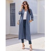 Ekouaer Zipper Robes for Women 3/4 Sleeve Bathrobe Lightweight House Coats | Zip-front,Two Pockets,Long Length,Contrast Piping Mumu Duster Moo Moo Nightgown Lounge Robe(Navy Blue)
