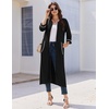 Ekouaer Zipper Robes for Women 3/4 Sleeve Bathrobe Lightweight House Coats | Zip-front,Two Pockets,Long Length,Contrast Piping Mumu Duster Moo Moo Nightgown Lounge Robe(Black)