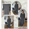 Ekouaer Zipper Robes for Women 3/4 Sleeve Bathrobe Lightweight House Coats | Zip-front,Two Pockets,Long Length,Contrast Piping Mumu Duster Moo Moo Nightgown Lounge Robe(Deep Gray)