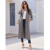 Ekouaer Zipper Robes for Women 3/4 Sleeve Bathrobe Lightweight House Coats | Zip-front,Two Pockets,Long Length,Contrast Piping Mumu Duster Moo Moo Nightgown Lounge Robe(Deep Gray)