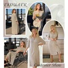 Ekouaer Zipper Robes for Women 3/4 Sleeve Bathrobe Lightweight House Coats | Zip-front,Two Pockets,Long Length,Contrast Piping Mumu Duster Moo Moo Nightgown Lounge Robe(Khaki)