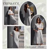 Ekouaer Zipper Robes for Women 3/4 Sleeve Bathrobe Lightweight House Coats | Zip-front,Two Pockets,Long Length,Contrast Piping Mumu Duster Moo Moo Nightgown Lounge Robe(Light Gray)
