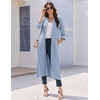Ekouaer Zipper Robes for Women 3/4 Sleeve Bathrobe Lightweight House Coats | Zip-front,Two Pockets,Long Length,Contrast Piping Mumu Duster Moo Moo Nightgown Lounge Robe(Light Blue)
