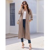 Ekouaer Zipper Robes for Women 3/4 Sleeve Bathrobe Lightweight House Coats | Zip-front,Two Pockets,Long Length,Contrast Piping Mumu Duster Moo Moo Nightgown Lounge Robe(Light Brown)