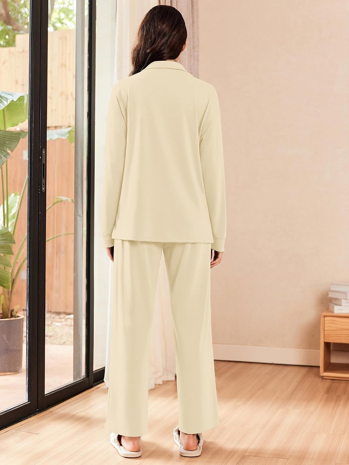 image:imageEkouaer Lounge Sets for Women 2 Piece Outfits 2026 Long Sleeve Top with PantsCapricot