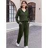 Ekouaer Lounge Sets for Women 2 Piece Outfits 2026 Long Sleeve Top with Pants(Army Green)