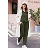 Ekouaer Lounge Sets for Women 2 Piece Outfits 2026 Long Sleeve Top with Pants(Army Green)