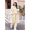 Ekouaer Lounge Sets for Women 2 Piece Outfits 2026 Long Sleeve Top with Pants(C-apricot)