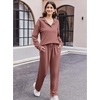 Ekouaer Lounge Sets for Women 2 Piece Outfits 2026 Long Sleeve Top with Pants(Dusty Rose)