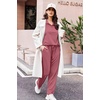 Ekouaer Lounge Sets for Women 2 Piece Outfits 2026 Long Sleeve Top with Pants(Dusty Rose)