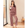 Ekouaer Lounge Sets for Women 2 Piece Outfits 2026 Long Sleeve Top with Pants(Dusty Rose)