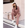 Ekouaer Lounge Sets for Women 2 Piece Outfits 2026 Long Sleeve Top with Pants(Dusty Rose)