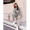 Ekouaer Lounge Sets for Women 2 Piece Outfits 2026 Long Sleeve Top with Pants(Light Grey)