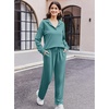 Ekouaer Lounge Sets for Women 2 Piece Outfits 2026 Long Sleeve Top with Pants(Peacock Blue)