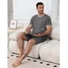 Ekouaer Mens Pajamas Sets Shorts Soft Short Sleeve Pjs | Round Neck Summer Sleepwear, Soft Casual Sleep Nightwear Lounge Sets Pants with Pockets, S-XXL(Grey)