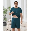Ekouaer Mens Pajamas Sets Shorts Soft Short Sleeve Pjs | Round Neck Summer Sleepwear, Soft Casual Sleep Nightwear Lounge Sets Pants with Pockets, S-XXL(Green)