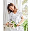 Ekouaer Moo Moos for Women Cotton House Dress With Pockets Soft Nightgowns | Cotton Short Sleeve Mumu Dresses, Embroidered Lounge Dress, Floral Sleepwear, V Neck Loungewear, Mother’s Gifts, Daily, Home(Purple Floral)