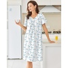 Ekouaer Moo Moos for Women Cotton House Dress With Pockets Soft Nightgowns | Cotton Short Sleeve Mumu Dresses, Embroidered Lounge Dress, Floral Sleepwear, V Neck Loungewear, Mother’s Gifts, Daily, Home(White Water Painting)