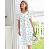 Ekouaer Moo Moos for Women Cotton House Dress With Pockets Soft Nightgowns | Cotton Short Sleeve Mumu Dresses, Embroidered Lounge Dress, Floral Sleepwear, V Neck Loungewear, Mother’s Gifts, Daily, Home(White Water Painting)