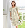 Ekouaer Moo Moos for Women Cotton House Dress With Pockets Soft Nightgowns | Cotton Short Sleeve Mumu Dresses, Embroidered Lounge Dress, Floral Sleepwear, V Neck Loungewear, Mother’s Gifts, Daily, Home(Yellow Floral)