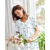 Ekouaer Moo Moos for Women Cotton House Dress With Pockets Soft Nightgowns | Cotton Short Sleeve Mumu Dresses, Embroidered Lounge Dress, Floral Sleepwear, V Neck Loungewear, Mother’s Gifts, Daily, Home(White Water Painting)