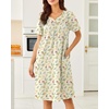 Ekouaer Moo Moos for Women Cotton House Dress With Pockets Soft Nightgowns | Cotton Short Sleeve Mumu Dresses, Embroidered Lounge Dress, Floral Sleepwear, V Neck Loungewear, Mother’s Gifts, Daily, Home(Yellow Floral)