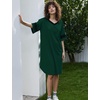 Ekouaer Nightgowns for Women Cotton Night Gowns Short Sleeve Sleepwear | Ladies Sleep Shirts Casual T Shirt Nightgown V Neck Night Shirts Soft Moo Moos Color Block Pajama Shirt Plus Size Nightshirts(A_green)