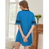 Ekouaer Nightgowns for Women Cotton Night Gowns Short Sleeve Sleepwear | Ladies Sleep Shirts Casual T Shirt Nightgown V Neck Night Shirts Soft Moo Moos Color Block Pajama Shirt Plus Size Nightshirts(A_light Blue)