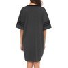 Ekouaer Nightgowns for Women Cotton Night Gowns Short Sleeve Sleepwear | Ladies Sleep Shirts Casual T Shirt Nightgown V Neck Night Shirts Soft Moo Moos Color Block Pajama Shirt Plus Size Nightshirts(A_dark Grey)