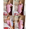 Ekouaer Nightgowns for Women Cotton Night Gowns Short Sleeve Sleepwear | Ladies Sleep Shirts Casual T Shirt Nightgown V Neck Night Shirts Soft Moo Moos Color Block Pajama Shirt Plus Size Nightshirts(A_pink)