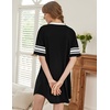 Ekouaer Nightgowns for Women Cotton Night Gowns Short Sleeve Sleepwear | Ladies Sleep Shirts Casual T Shirt Nightgown V Neck Night Shirts Soft Moo Moos Color Block Pajama Shirt Plus Size Nightshirts(C_teddy Black)