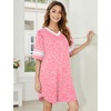 Ekouaer Nightgowns for Women Cotton Night Gowns Short Sleeve Sleepwear | Ladies Sleep Shirts Casual T Shirt Nightgown V Neck Night Shirts Soft Moo Moos Color Block Pajama Shirt Plus Size Nightshirts(C_leopard Orange)