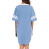 Ekouaer Nightgowns for Women Cotton Night Gowns Short Sleeve Sleepwear | Ladies Sleep Shirts Casual T Shirt Nightgown V Neck Night Shirts Soft Moo Moos Color Block Pajama Shirt Plus Size Nightshirts(A_sky Blue)