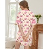 Ekouaer Nightgowns for Women Cotton Night Gowns Short Sleeve Sleepwear | Ladies Sleep Shirts Casual T Shirt Nightgown V Neck Night Shirts Soft Moo Moos Color Block Pajama Shirt Plus Size Nightshirts(B_teddy)