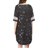 Ekouaer Nightgowns for Women Cotton Night Gowns Short Sleeve Sleepwear | Ladies Sleep Shirts Casual T Shirt Nightgown V Neck Night Shirts Soft Moo Moos Color Block Pajama Shirt Plus Size Nightshirts(B_galaxy Black)