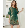 Ekouaer Nightgowns for Women Cotton Night Gowns Short Sleeve Sleepwear | Ladies Sleep Shirts Casual T Shirt Nightgown V Neck Night Shirts Soft Moo Moos Color Block Pajama Shirt Plus Size Nightshirts(B_green Flower)