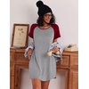 Ekouaer Nightgowns for Women Cotton Sleep Shirt Short Sleeve Night Shirt | Crew Neck Night Gown, Soft Sleepwear, Casual T Shirt Pajama Dress, Short Lounge Dress, Pullover Loungewear for Daily, Sleep(Light Grey)